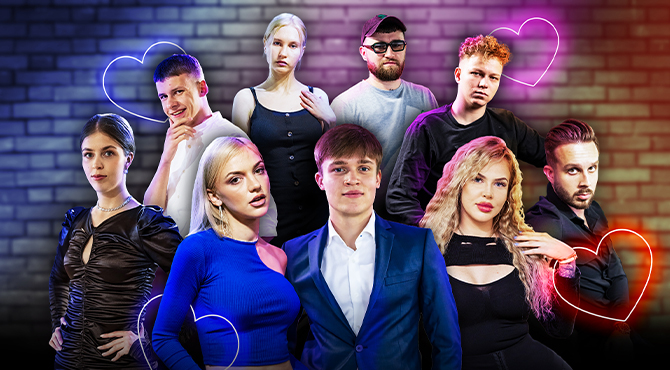 paljud uhkelt riietatud noored vaatavad kaamerasse