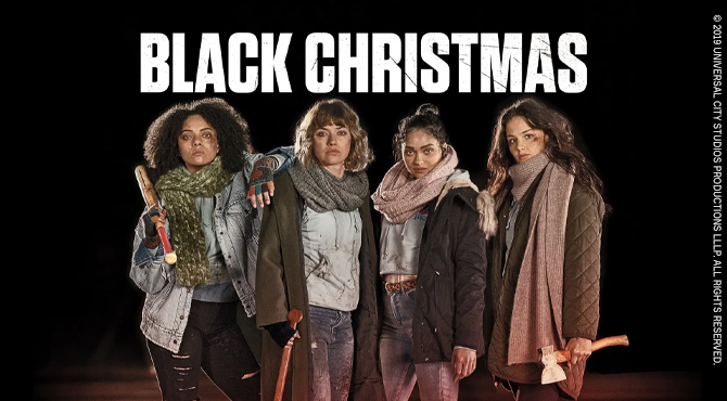 keturios rimtai atrodančios moterys juodame fone