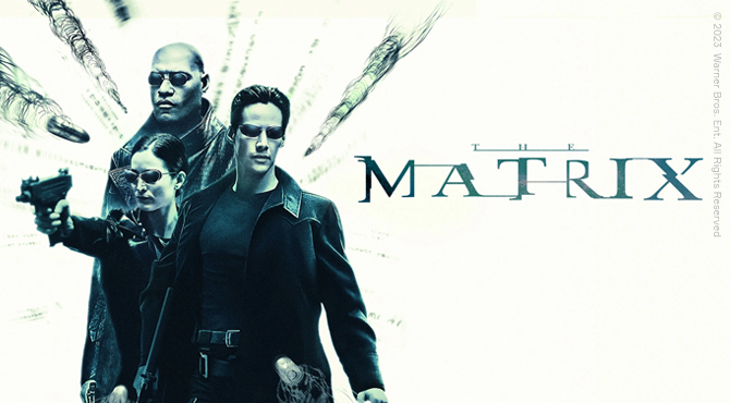 kaks musta riietatud meest ja naine, kes sihtivad relvaga