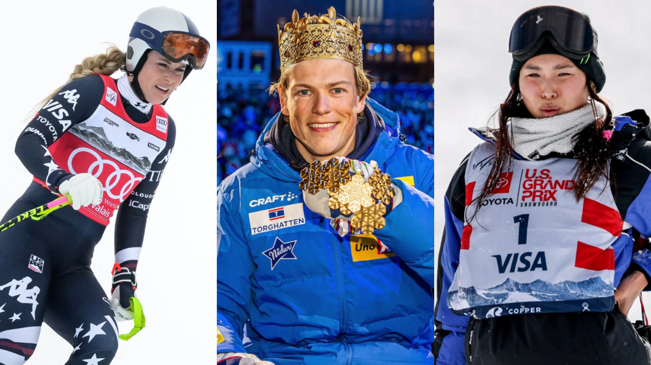 kollaaž kolmest talisportlasest võistlus-/piduhetkedel